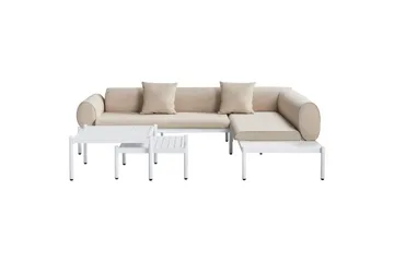 Loungegrupp Beliani Rasiglia Beige||White - Havemøbler - Loungemøbler - Sofagrupper udendørs