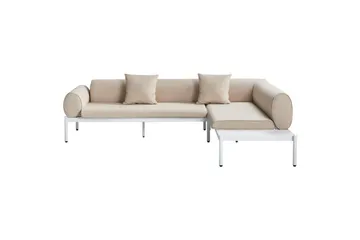 Loungegrupp Beliani Rasiglia Beige||White - Havemøbler - Loungemøbler - Sofagrupper udendørs