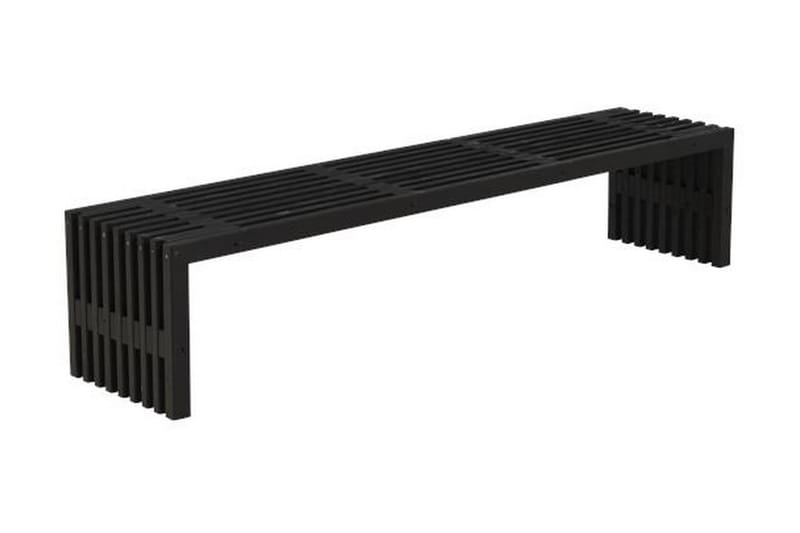 Rustik træbænk Design 218x49x45cm - sort - Udendørs bænk & havebænk