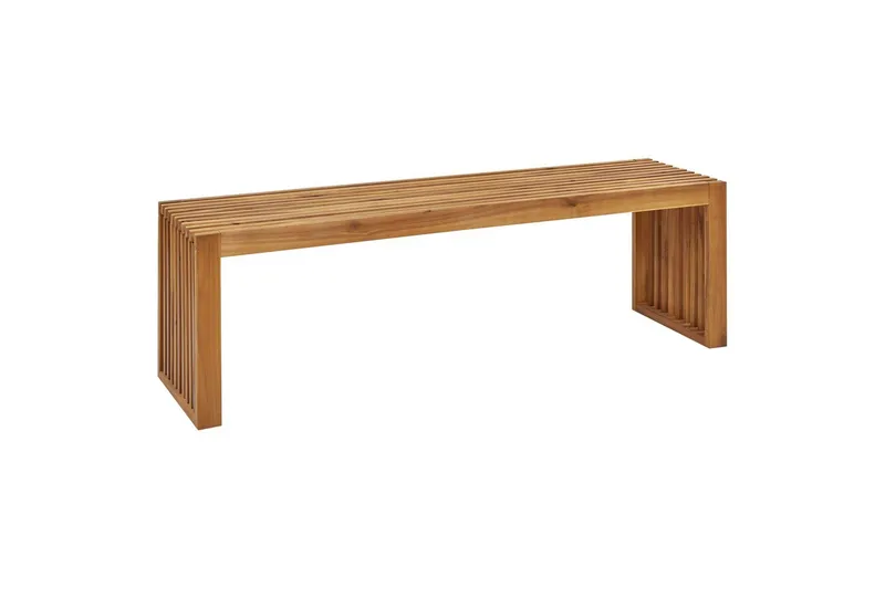 Set med 2 trädgårdsbänkar Beliani Sulzano Light wood - Havemøbler - Havesofaer & bænke - Udendørs bænk & havebænk