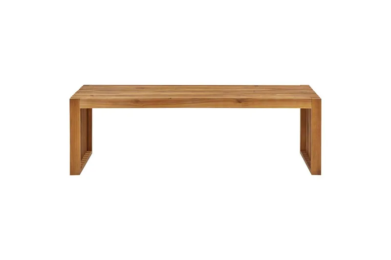 Set med 2 trädgårdsbänkar Beliani Sulzano Light wood - Havemøbler - Havesofaer & bænke - Udendørs bænk & havebænk