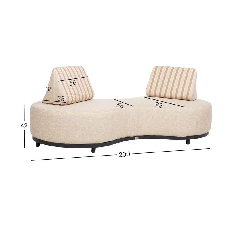 Sofa HOME4YOU Amano 2-personers Beige - Beige - Havemøbler - Havesofaer & bænke - Havesofaer