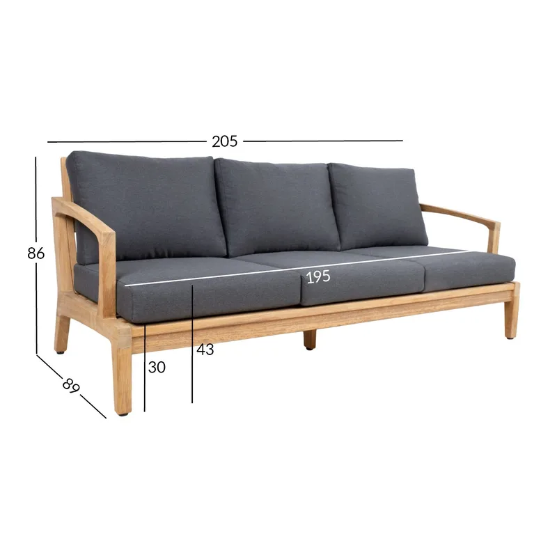 Sofa HOME4YOU Maldive 3-personers - Brun - Havemøbler - Havesofaer & bænke - Havesofaer