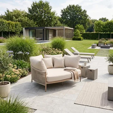 Sofa HOME4YOU Medina 163,5x135x71,5 cm beige - Beige - Havemøbler - Havesofaer & bænke - Havesofaer
