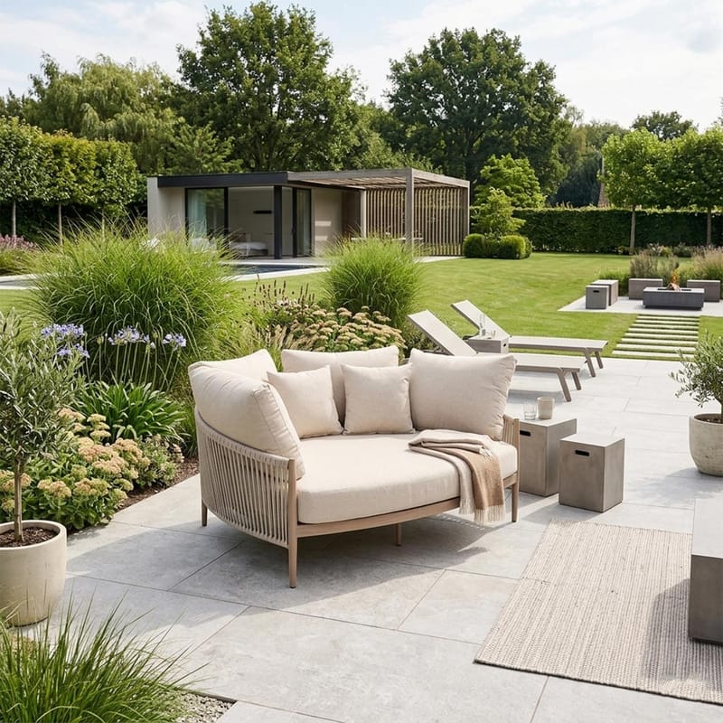 Sofa HOME4YOU Medina 163,5x135x71,5 cm beige - Beige - Havemøbler - Havesofaer & bænke - Havesofaer