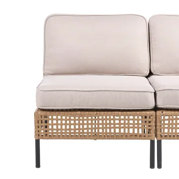 Sofa udendørs 2-personers Omegana uden armlæn kunstflet - Beige/Sort - Havemøbler - Havesofaer & bænke