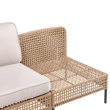 Sofa udendørs 2-personers Omegana uden armlæn kunstflet - Beige/Sort - Havemøbler - Havesofaer & bænke