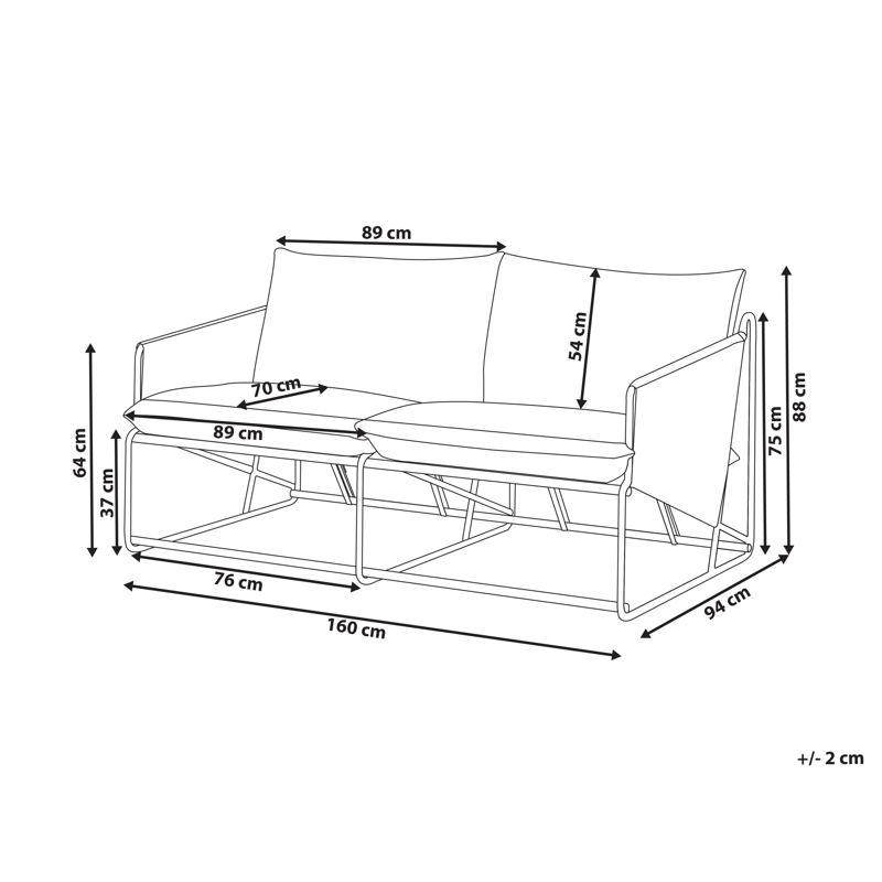 Sofa udendørs 2-personers Ponte - Grøn/Beige - Havemøbler - Havesofaer & bænke