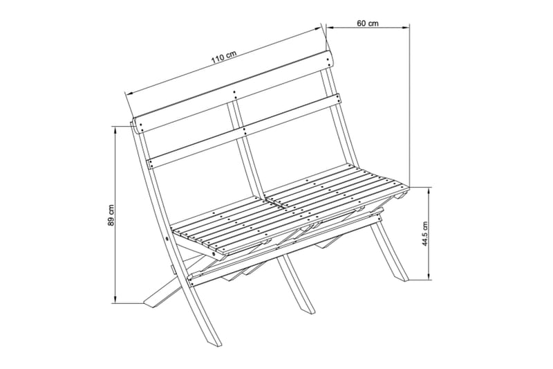 Soffa- 110x60x89cm - Havemøbler - Havesofaer & bænke - Udendørs bænk & havebænk