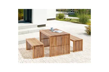 Trädgårdsbänk Beliani Bellano Light wood - Havemøbler - Havesofaer & bænke - Udendørs bænk & havebænk