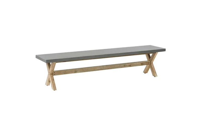 Trädgårdsbänk Beliani Olbia Grå/ljust trä Grey||Light wood