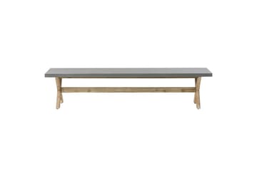 Trädgårdsbänk Beliani Olbia Grå/ljust trä Grey||Light wood - Havemøbler - Havesofaer & bænke - Udendørs bænk & havebænk