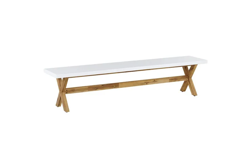 Trädgårdsbänk Beliani Olbia Grå/ljust trä White||Light wood, undefined