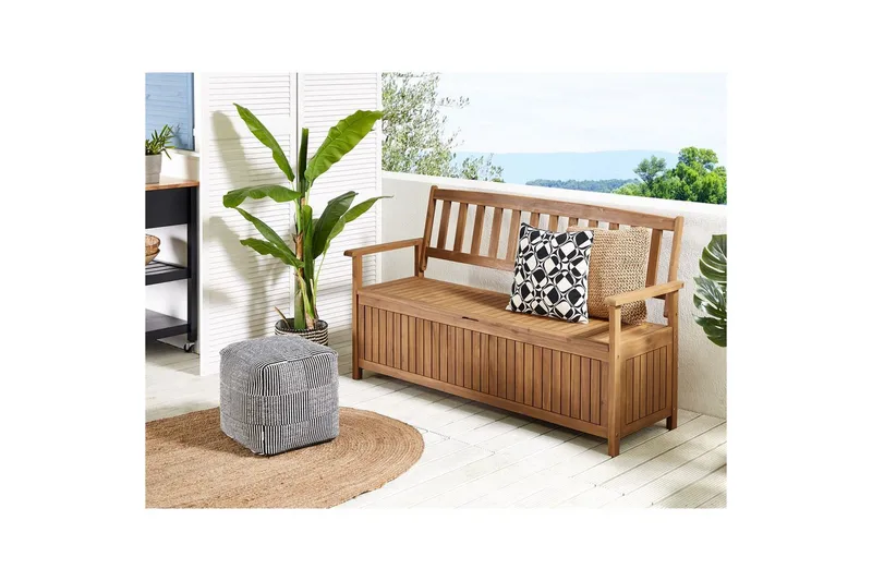 Trädgårdsbänk Beliani Sovana Ljus trä Light wood - Havemøbler - Havesofaer & bænke - Udendørs bænk & havebænk