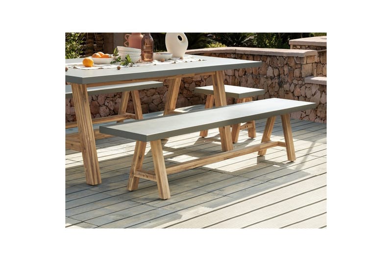 Trädgårdsbänk Beliani Tonnare Grey||Light wood - Havemøbler - Havesofaer & bænke - Udendørs bænk & havebænk