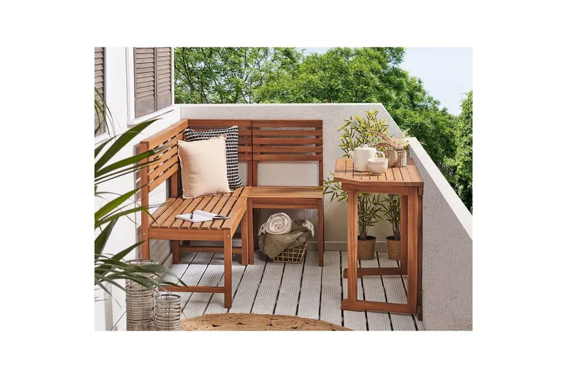Trädgårdsbänk Beliani Treia Light wood - Havemøbler - Havesofaer & bænke - Udendørs bænk & havebænk