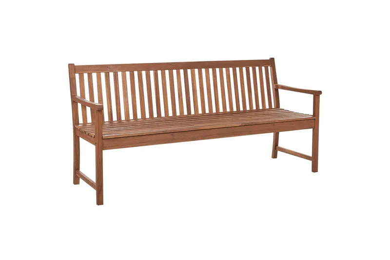 Trädgårdsbänk med dyna Beliani Vivara Light wood||Red - Havemøbler - Havesofaer & bænke - Udendørs bænk & havebænk