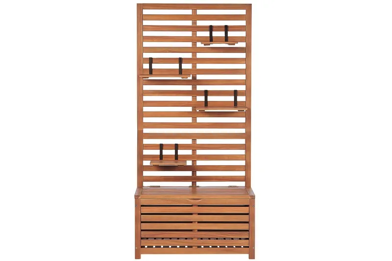 Trädgårdsbänk med väggpanel Beliani Matino Light wood, undefined
