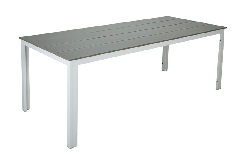 Tunis spisebord til udendørsbrug 140x90 cm rektangulært - Hvid/Grå - Havemøbler - Havebord - Spisebord & havebord