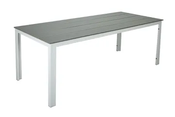 Tunis spisebord til udendørsbrug 140x90 cm rektangulært - Hvid/Grå - Havemøbler - Havebord - Spisebord & havebord