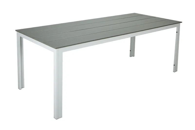 Tunis spisebord til udendørsbrug 140x90 cm rektangulært - Hvid/Grå - Havemøbler - Havebord - Spisebord & havebord