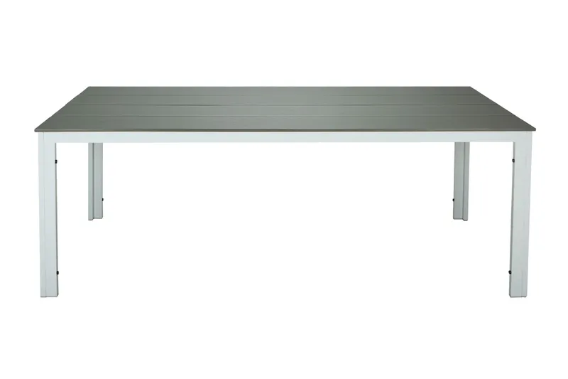Tunis spisebord til udendørsbrug 140x90 cm rektangulært, Hvid/Grå
