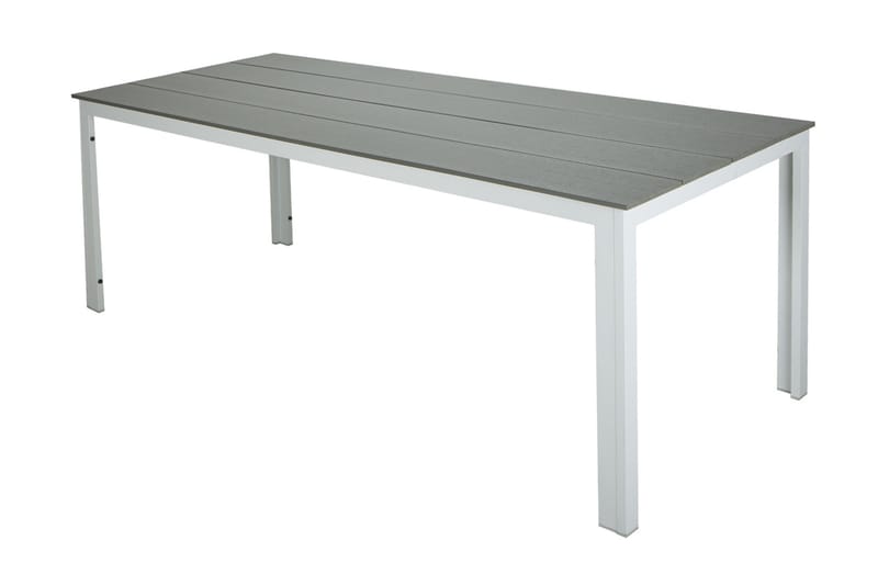 Tunis spisebord til udendørsbrug 140x90 cm rektangulært - Hvid/Grå - Havemøbler - Havebord - Spisebord & havebord