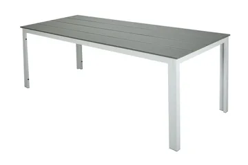 Tunis spisebord til udendørsbrug 140x90 cm rektangulært - Hvid/Grå - Havemøbler - Havebord - Spisebord & havebord