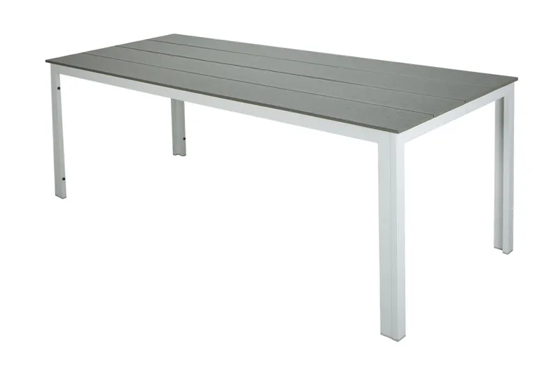 Tunis spisebord til udendørsbrug 140x90 cm rektangulært - Hvid/Grå - Havemøbler - Havebord - Spisebord & havebord