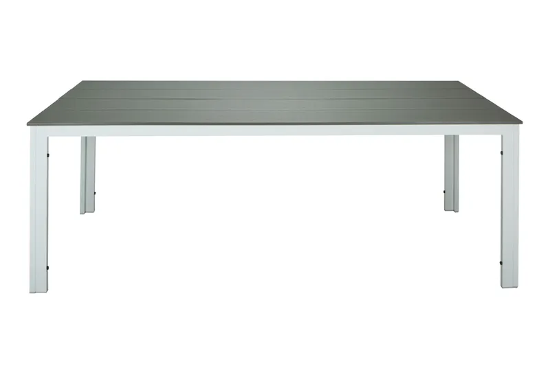 Tunis spisebord til udendørsbrug 205x90 cm rektangulært - Hvid/Grå - Havemøbler - Havebord - Spisebord & havebord