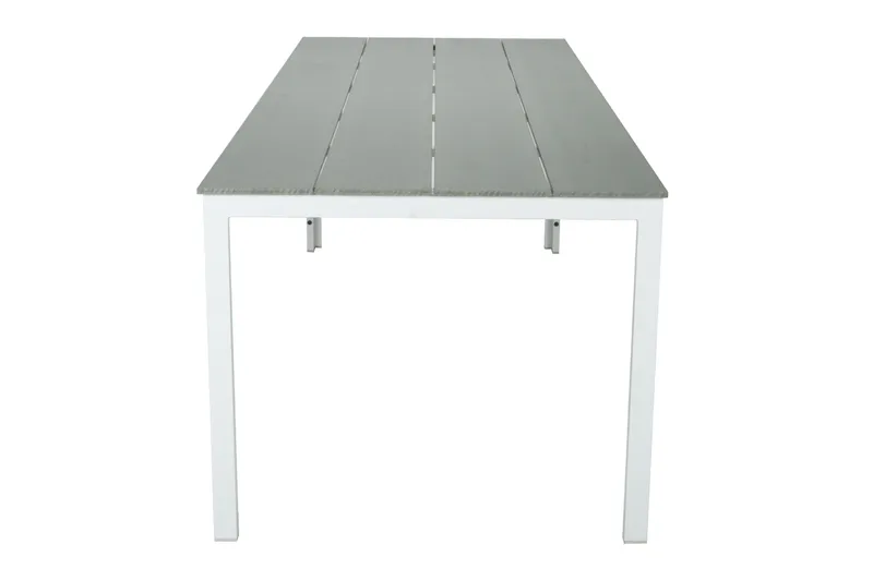 Tunis spisebord til udendørsbrug 205x90 cm rektangulært - Hvid/Grå - Havemøbler - Havebord - Spisebord & havebord
