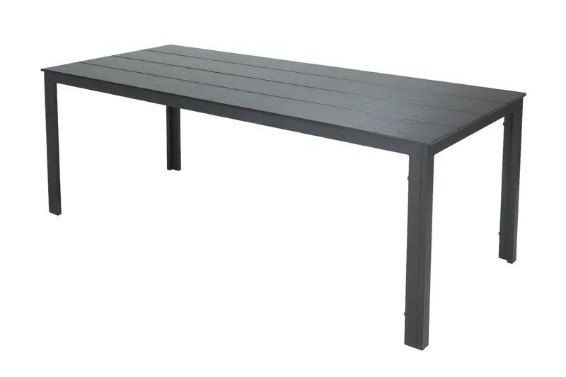 Tunis spisebord til udendørsbrug 205x90 cm rektangulært - Sort/Sort - Havemøbler - Havebord - Spisebord & havebord