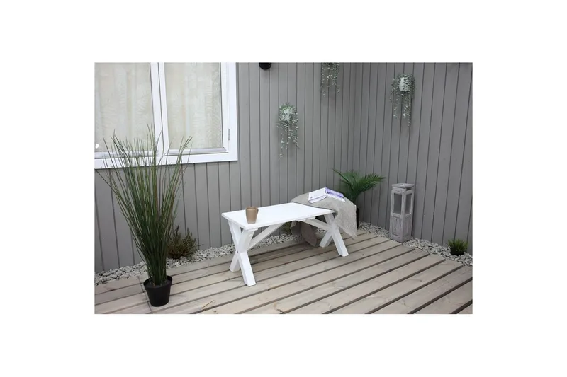 Udendørs Bænk Scottsdale - Hvid, 100 cm - Havemøbler - Havesofaer & bænke - Udendørs bænk & havebænk