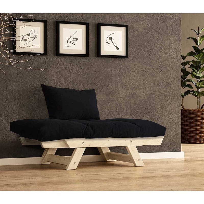 Zylar 2-personers Sovesofa - Sort/Natur - Møbler - Sofaer - Sovesofaer - 2 personers sovesofa