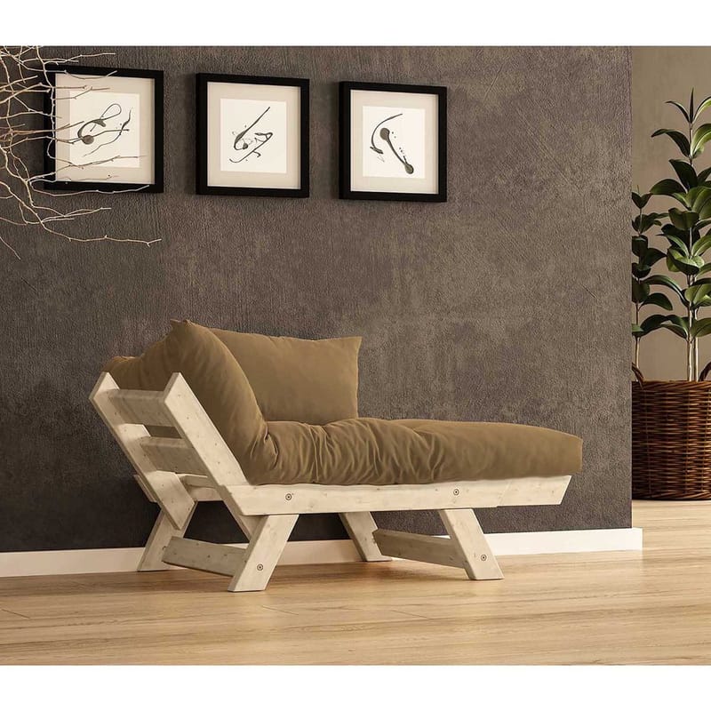 Zylar 2-personers Sovesofa - Mørkebrun/Natur - Møbler - Sofaer - Sovesofaer - 2 personers sovesofa