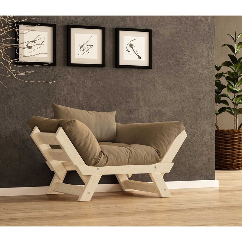 Zylar 2-personers Sovesofa - Mørkebrun/Natur - Møbler - Sofaer - Sovesofaer - 2 personers sovesofa