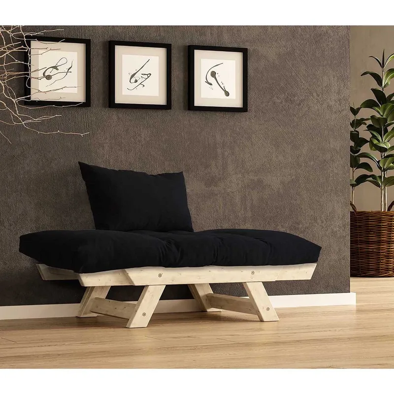 Zylar 2-personers Sovesofa - Sort/Natur - Møbler - Sofaer - Sovesofaer - 2 personers sovesofa