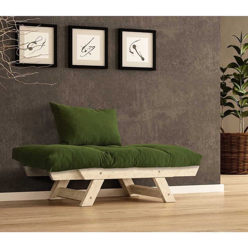 Zylar 2-personers Sovesofa - Grøn/Natur - Møbler - Sofaer - Sovesofaer - 2 personers sovesofa