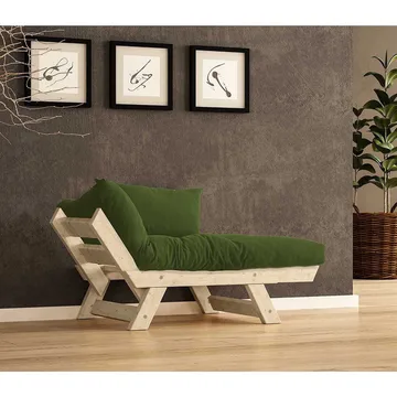 Zylar 2-personers Sovesofa - Grøn/Natur - Møbler - Sofaer - Sovesofaer - 2 personers sovesofa