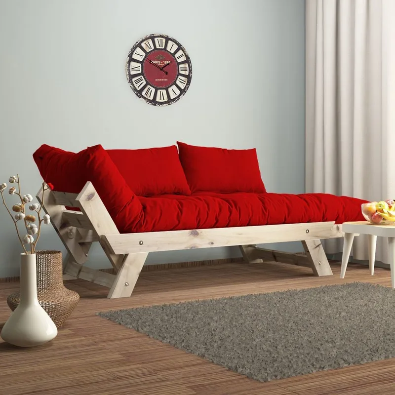 Zylar 2-personers Sovesofa - Natur/Rød - Møbler - Sofaer - Sovesofaer - 2 personers sovesofa