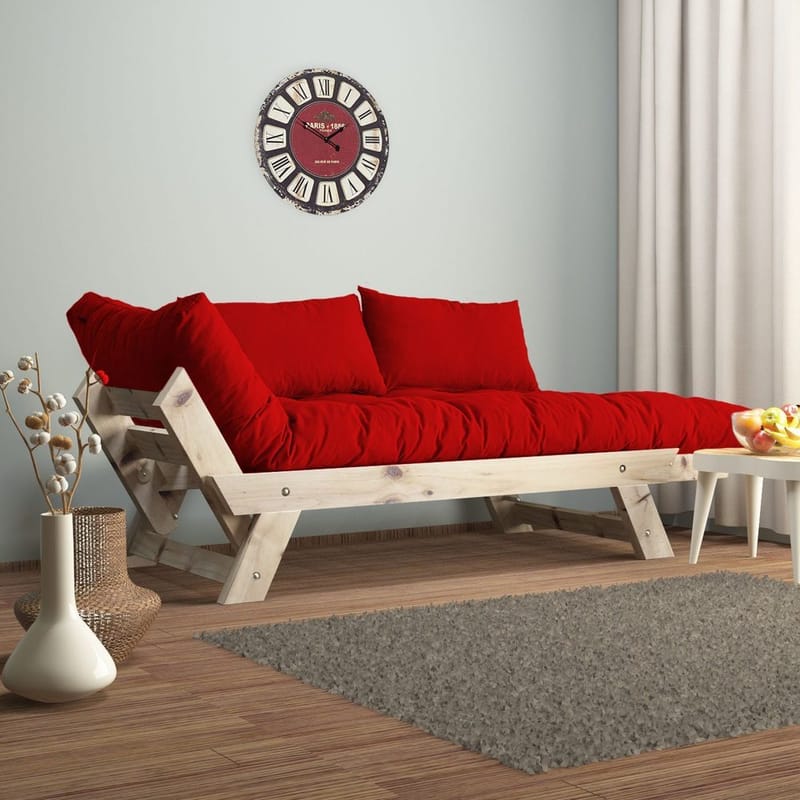 Zylar 2-personers Sovesofa - Natur/Rød - Møbler - Sofaer - Sovesofaer - 2 personers sovesofa