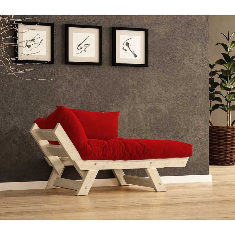 Zylar 2-personers Sovesofa - Natur/Rød - Møbler - Sofaer - Sovesofaer - 2 personers sovesofa