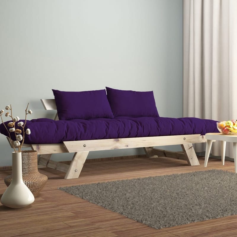 Zylar 2-personers Sovesofa - Lilla/Natur - Møbler - Sofaer - Sovesofaer - 2 personers sovesofa