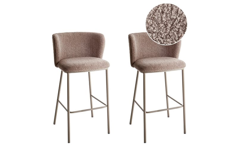 Barstol Mina II sæt med 2 Brun, Brun