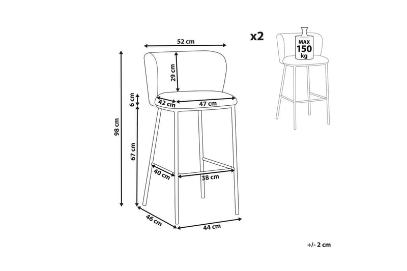 Barstol Mina II sæt med 2 Brun - Brun - Havemøbler - Havestole - Barskammel
