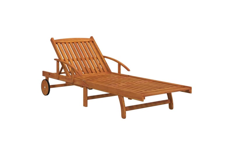 beBasic liggestole 2 stk. med bord massivt akacietræ - Brun - Havemøbler - Havestole - Solseng & solvogn
