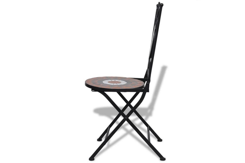 Foldbare Bistrostole 2 Stk. Keramik Teracotta Og Hvid - Flerfarvet - Havemøbler - Havestole - Caféstole
