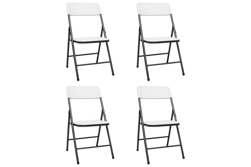 Foldbare havestole 4 stk. hdpe hvid - Hvid - Havemøbler - Havestole - Caféstole