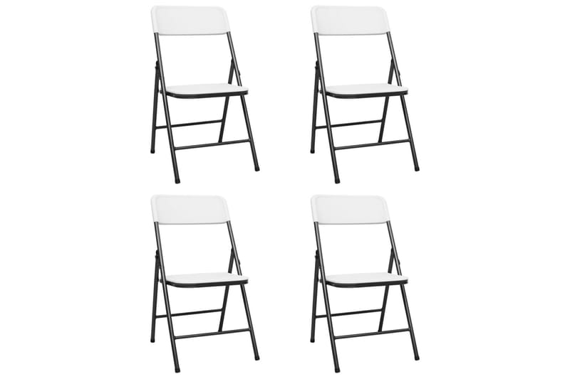 Foldbare havestole 4 stk. hdpe hvid - Hvid - Caféstole - Altanstole