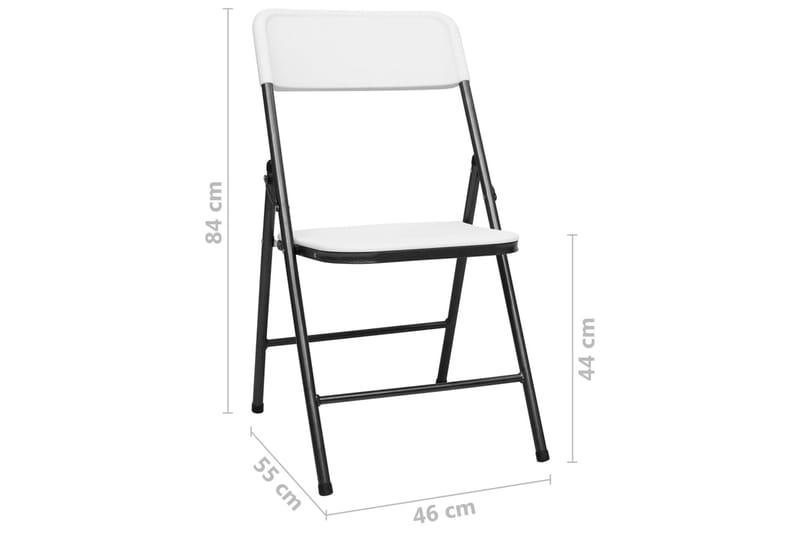 Foldbare havestole 4 stk. hdpe hvid - Hvid - Havemøbler - Havestole - Caféstole